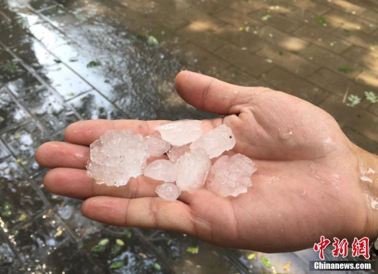 北京突迎阵雨冰雹 市民晒照：冰块似鸡蛋